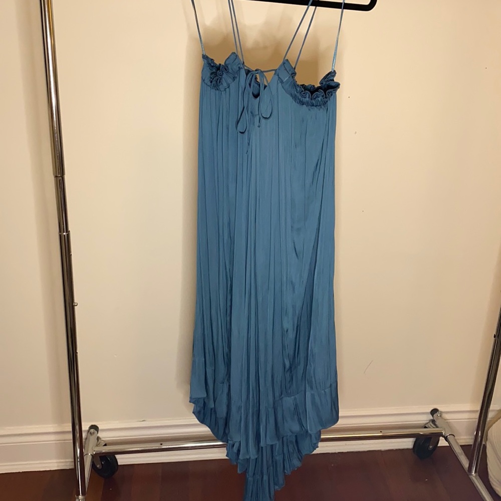 ZARA BLUE STRAPLESS DRESS